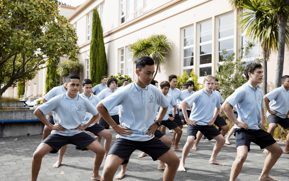 High school boys do the haka