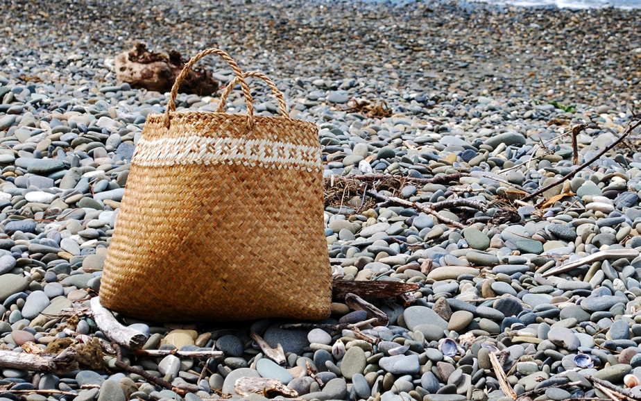 Image of a kete on a peddle beach