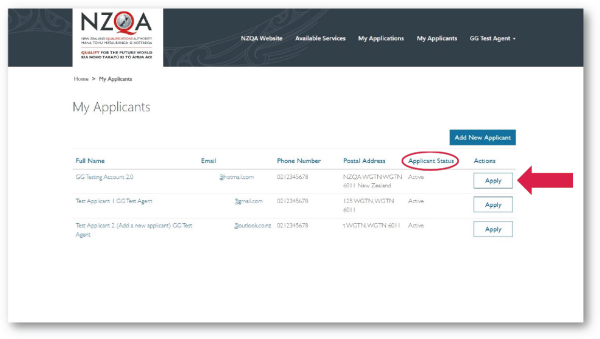 Agent field - Applicant Status field