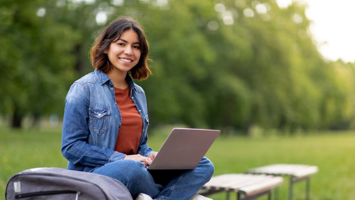 Student on laptop